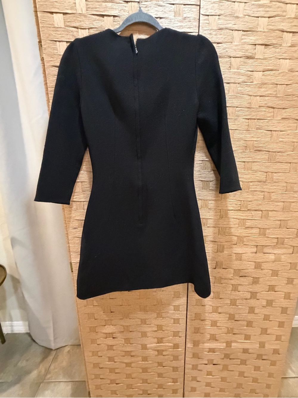 Dolce & Gabbana Size 40 Black Sacred Heart Embroidered Dress Wool Silk Luxury - Picture 4 of 15